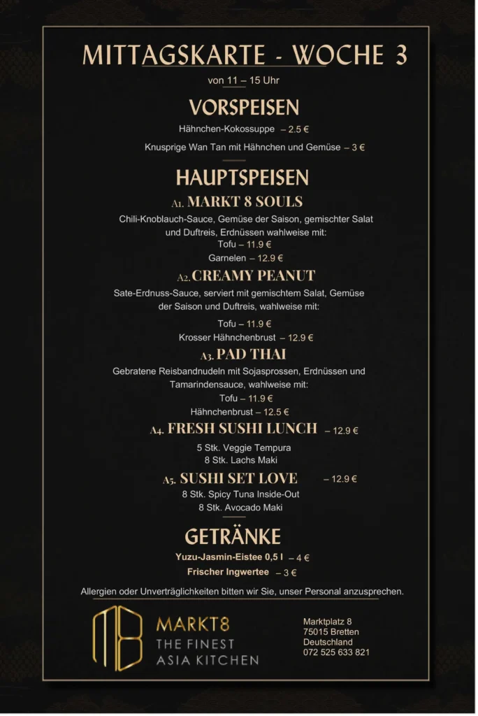 MITTAGSKARTE - WOCHE 3